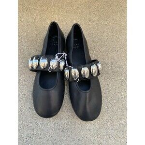 A New Day Shoes Womens Size 8 Black Genevive Oversized Dome Stud Mary Jane